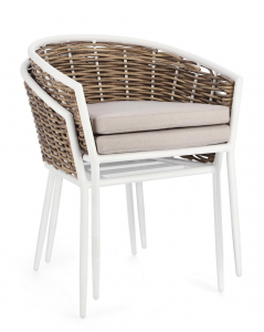 Кресло плетеное с подушками Garden Relax Maribela алюминий, искусственный ротанг, олефин белый, бежевый Фото 5