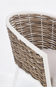 Кресло плетеное с подушками Garden Relax Maribela алюминий, искусственный ротанг, олефин белый, бежевый Фото 6