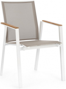 Кресло текстиленовое Garden Relax Cameron алюминий, тик, текстилен белый Фото 1
