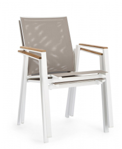 Кресло текстиленовое Garden Relax Cameron алюминий, тик, текстилен белый Фото 5