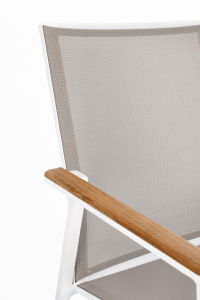 Кресло текстиленовое Garden Relax Cameron алюминий, тик, текстилен белый Фото 9