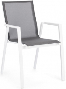 Кресло текстиленовое Garden Relax Krion алюминий, текстилен белый, темно-серый Фото 1