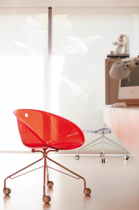 Кресло офисное прозрачное PEDRALI Gliss сталь, поликарбонат прозрачный Фото 6