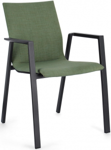 Кресло металлическое с обивкой Garden Relax Odeon алюминий, текстилен, олефин антрацит, оливковый Фото 1