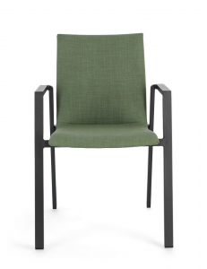 Кресло металлическое с обивкой Garden Relax Odeon алюминий, текстилен, олефин антрацит, оливковый Фото 3
