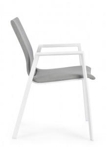 Кресло металлическое с обивкой Garden Relax Odeon алюминий, текстилен, олефин белый, серый Фото 2