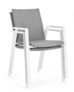 Кресло металлическое с обивкой Garden Relax Odeon алюминий, текстилен, олефин белый, серый Фото 5