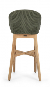 Кресло плетеное барное с подушкой Garden Relax Coachella тик, олефин натуральный, зеленый Фото 5