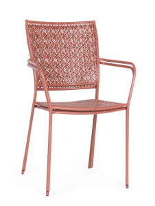 Кресло металлическое Garden Relax Lizette сталь светло-красный Фото 5