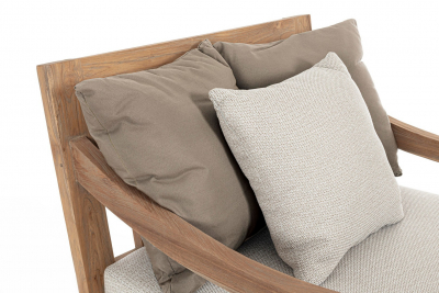 Кресло деревянное с подушками Garden Relax Bali тик, олефин натуральный, бежевый Фото 7