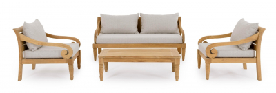 Кресло деревянное с подушками Garden Relax Karuba тик, олефин натуральный, бежевый Фото 6