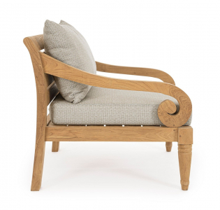 Кресло деревянное с подушками Garden Relax Karuba тик, олефин натуральный, бежевый Фото 3