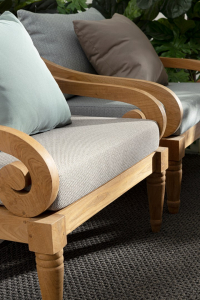 Кресло деревянное с подушками Garden Relax Karuba тик, олефин натуральный, бежевый Фото 9