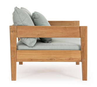 Кресло деревянное с подушками Garden Relax Kobo тик, олефин натуральный, светло-зеленый Фото 4