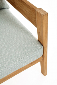 Кресло деревянное с подушками Garden Relax Kobo тик, олефин натуральный, светло-зеленый Фото 7