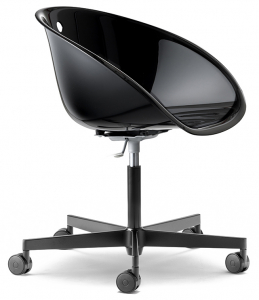 Кресло офисное пластиковое PEDRALI Gliss сталь, поликарбонат черный Фото 1
