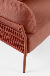 Диван плетеный с подушками Garden Relax Pardis алюминий, олефин розово-красный Фото 6