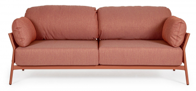 Диван плетеный с подушками Garden Relax Pardis алюминий, олефин розово-красный Фото 2