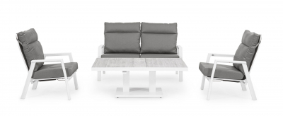 Диван металлический с подушками Garden Relax Kledi алюминий, текстилен, олефин белый, серый Фото 13