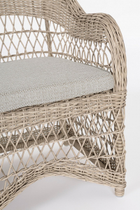 Диван плетеный с подушками Garden Relax Jupiter алюминий, искусственный ротанг, олефин натуральный, бежевый Фото 5
