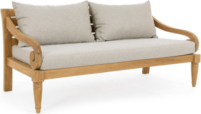 Диван деревянный с подушками Garden Relax Karuba тик, олефин натуральный, бежевый Фото 1