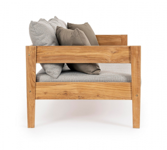 Диван деревянный с подушками Garden Relax Kobo тик, олефин натуральный, бежевый Фото 6