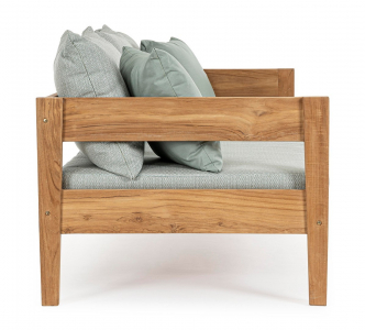 Диван деревянный с подушками Garden Relax Kobo тик, олефин натуральный, светло-зеленый Фото 5