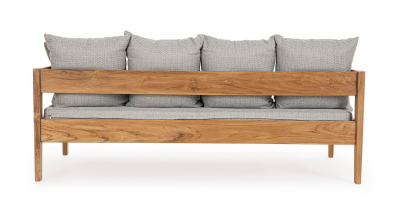 Диван деревянный с подушками Garden Relax Kobo тик, олефин натуральный, бежевый Фото 3