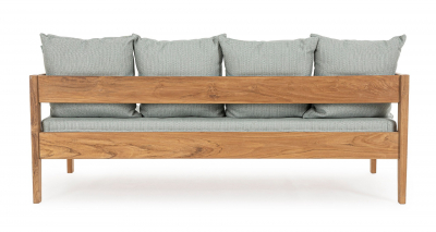 Диван деревянный с подушками Garden Relax Kobo тик, олефин натуральный, светло-зеленый Фото 3
