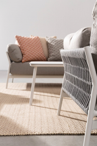 Кресло плетеное с подушками Garden Relax Pardis алюминий, роуп, олефин белый, серый Фото 5