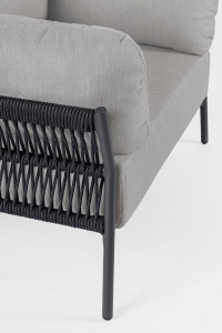 Кресло плетеное с подушками Garden Relax Pardis алюминий, роуп, олефин антрацит, серый Фото 7