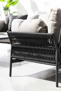 Кресло плетеное с подушками Garden Relax Pardis алюминий, роуп, олефин антрацит, серый Фото 9