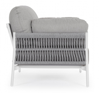 Кресло плетеное с подушками Garden Relax Pardis алюминий, роуп, олефин белый, серый Фото 3