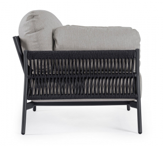 Кресло плетеное с подушками Garden Relax Pardis алюминий, роуп, олефин антрацит, серый Фото 2