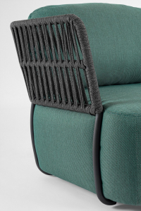 Кресло плетеное с подушками Garden Relax Palmer алюминий, роуп, акрил антрацит, зеленый Фото 7
