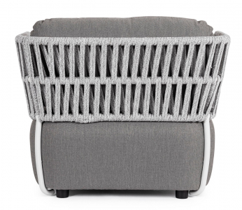 Кресло плетеное с подушками Garden Relax Palmer алюминий, роуп, акрил белый, серый Фото 4