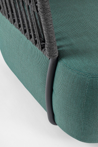 Кресло плетеное с подушками Garden Relax Palmer алюминий, роуп, акрил антрацит, зеленый Фото 8