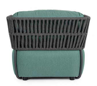 Кресло плетеное с подушками Garden Relax Palmer алюминий, роуп, акрил антрацит, зеленый Фото 3