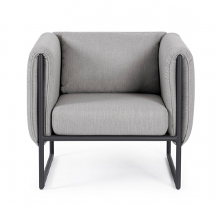 Кресло металлическое мягкое Garden Relax Pixel алюминий, олефин антрацит, серый Фото 2