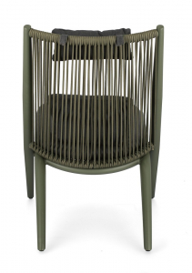 Лаунж-стул плетеный с подушками Garden Relax Aloha алюминий, роуп, полиэстер зеленый, темно-серый Фото 4