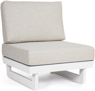 Модуль мягкий с подушкой Garden Relax Infinity алюминий, олефин белый, бежевый Фото 1