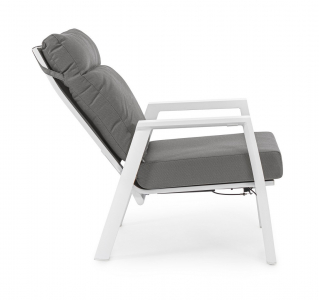 Кресло металлическое с подушками Garden Relax Kledi алюминий, текстилен, олефин белый, серый Фото 4