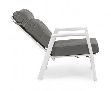 Кресло металлическое с подушками Garden Relax Kledi алюминий, текстилен, олефин белый, серый Фото 5