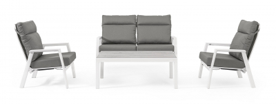Кресло металлическое с подушками Garden Relax Kledi алюминий, текстилен, олефин белый, серый Фото 10