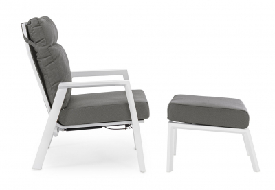 Кресло металлическое с подушками Garden Relax Kledi алюминий, текстилен, олефин белый, серый Фото 8