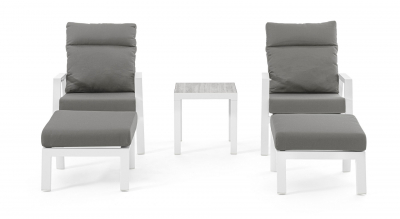 Кресло металлическое с подушками Garden Relax Kledi алюминий, текстилен, олефин белый, серый Фото 12