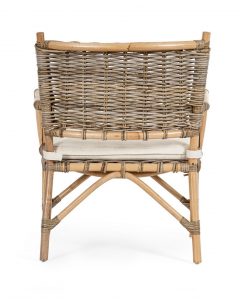 Кресло плетеное с подушкой Garden Relax Tarifa натуральный ротанг, ткань натуральный, бежевый Фото 4