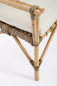 Кресло плетеное с подушкой Garden Relax Tarifa натуральный ротанг, ткань натуральный, бежевый Фото 5