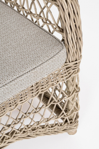 Кресло плетеное с подушкой Garden Relax Jupiter алюминий, искусственный ротанг, олефин натуральный, бежевый Фото 6