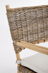 Кресло плетеное с подушкой Garden Relax Tarifa натуральный ротанг, ткань натуральный, бежевый Фото 7